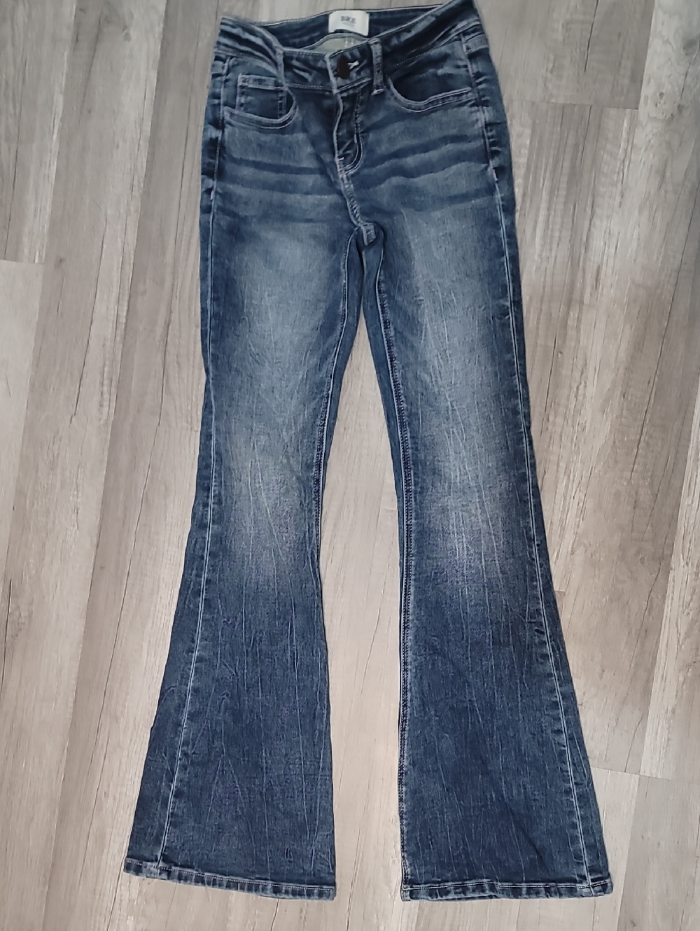 BKE Girls Dark Blue Faded Flare Jeans